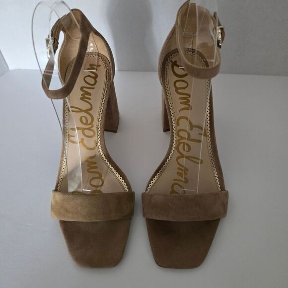 Sam Edelman Daniella Beige Suede Block Heel Sandal Size 8.5 - Picture 3 of 8